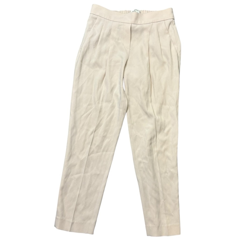 ARITZIA Woman Beige Crop Cohen Pant Crepe Trousers Dress Pants Pleated Size 00